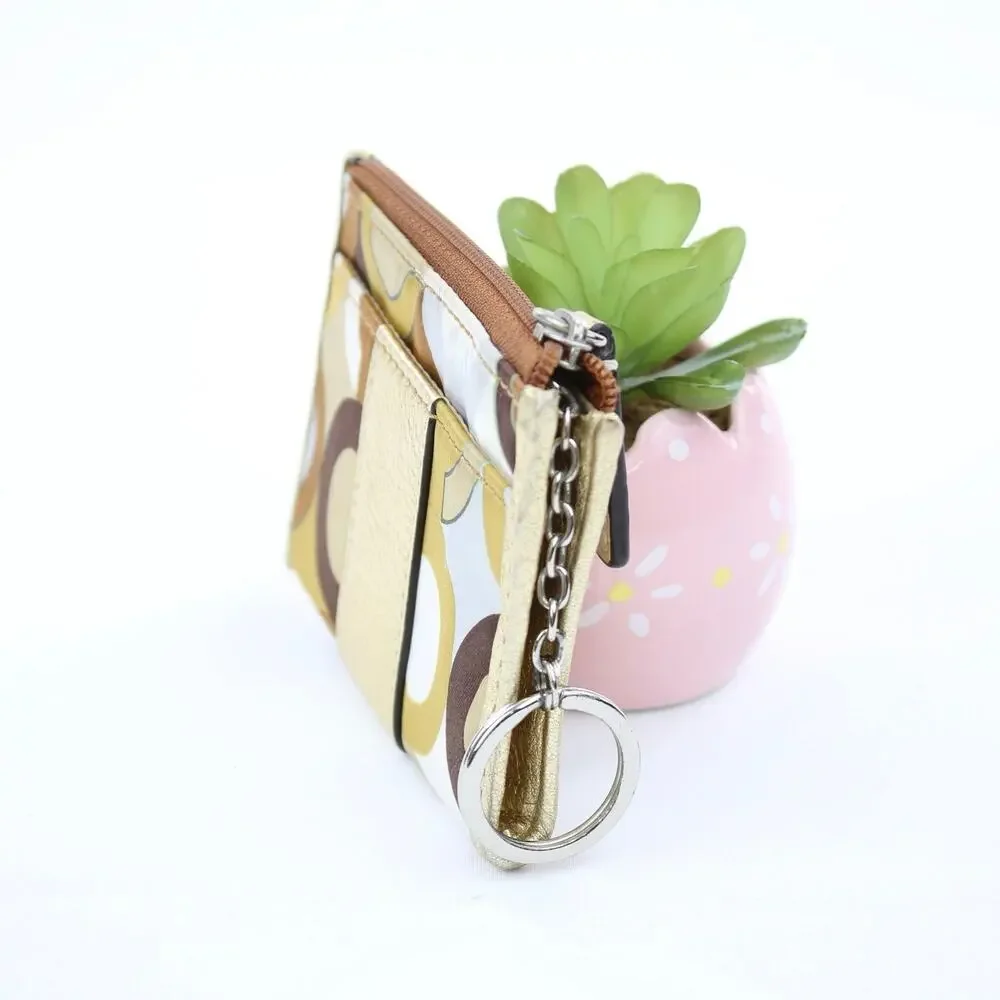 Coach Multicolor Pattern Zip Coin Wallet